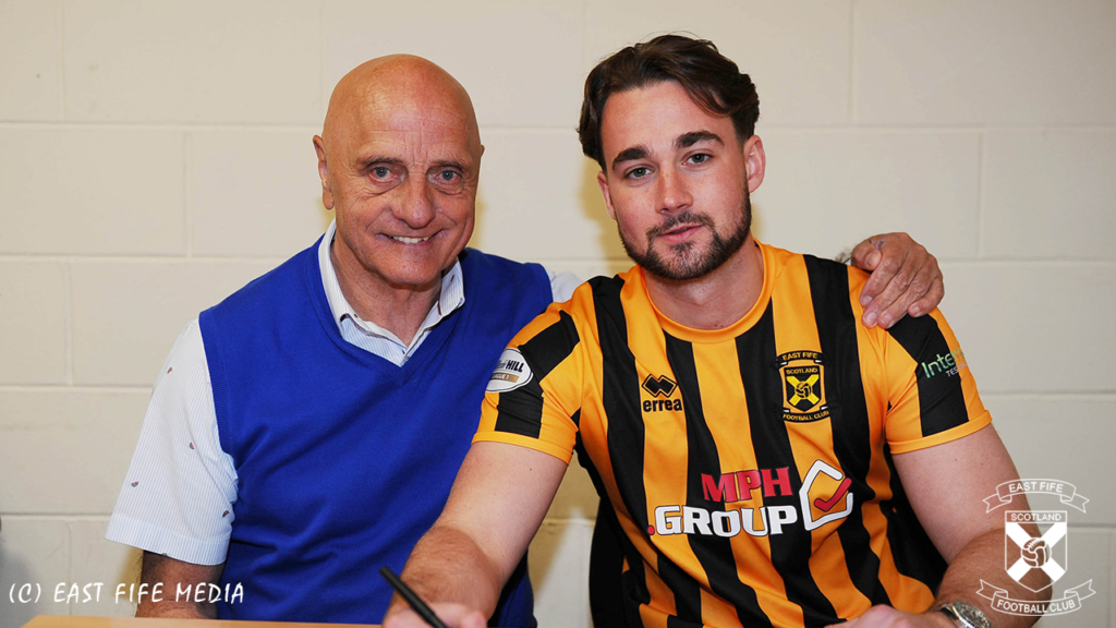 Myles Gaffney pictured with Assistant Manager Ian Campbell